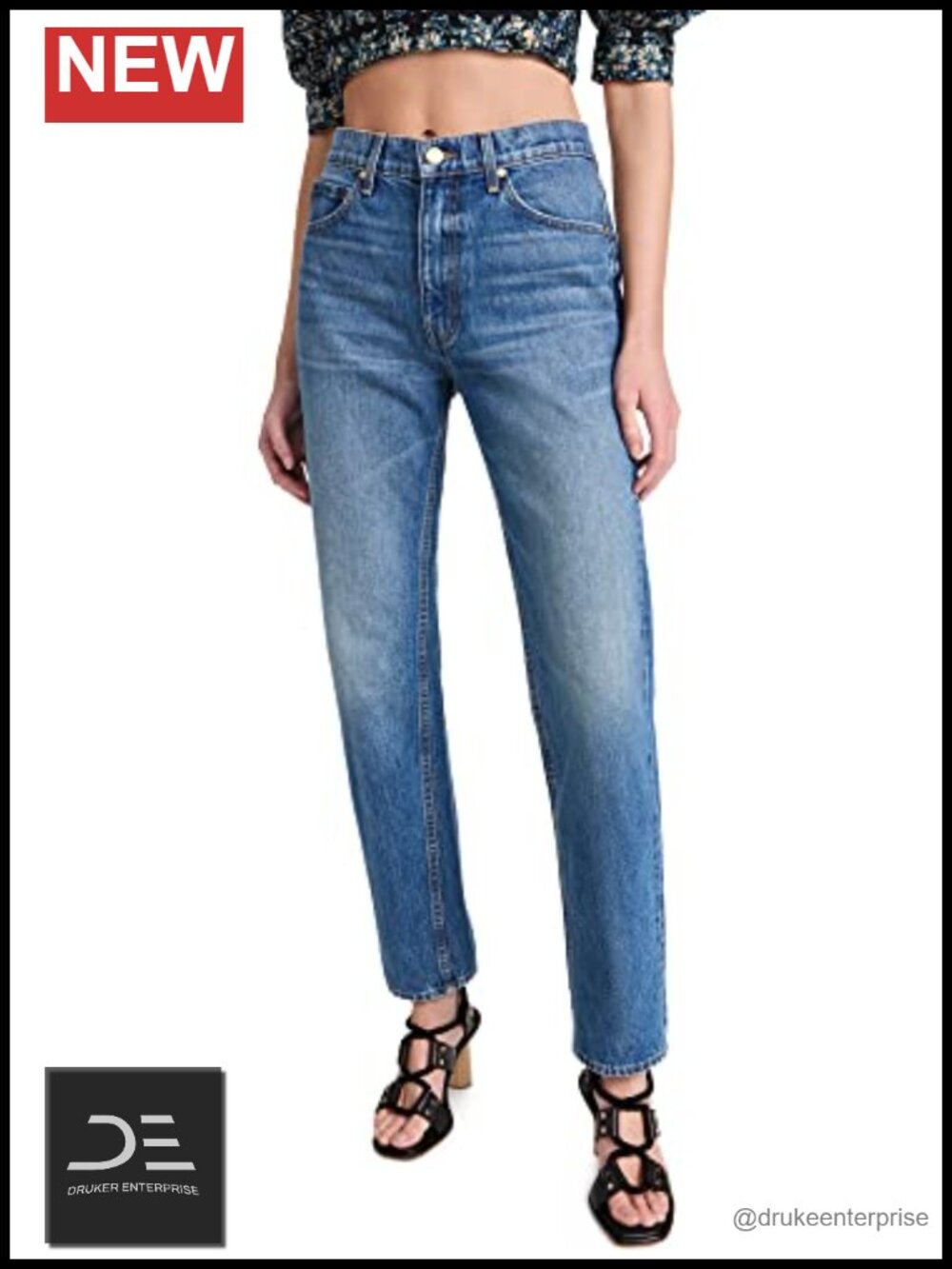 Straight Leg Non-Stretch High Quality Denim Jeans 100% Cotton 5-Pocket